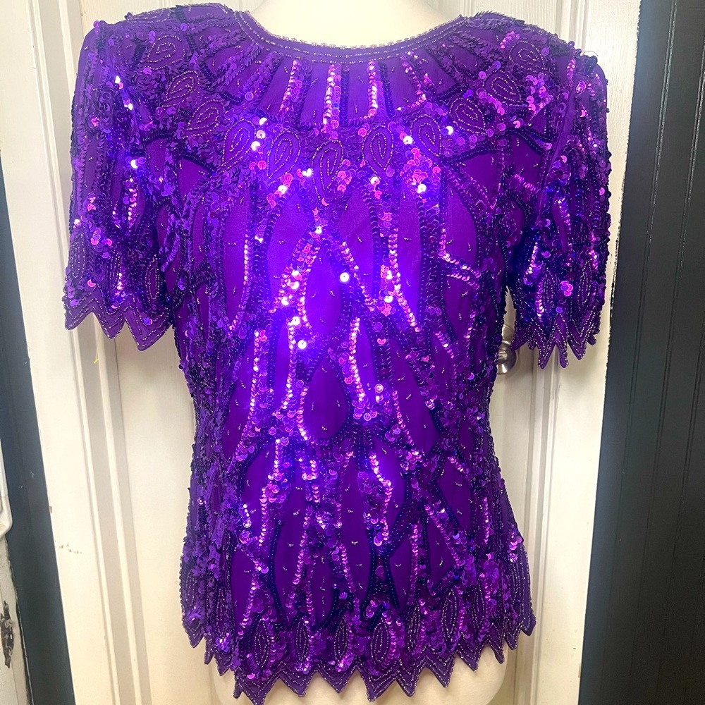 💜 VINTAGE SEQUIN BLOUSE 💜
